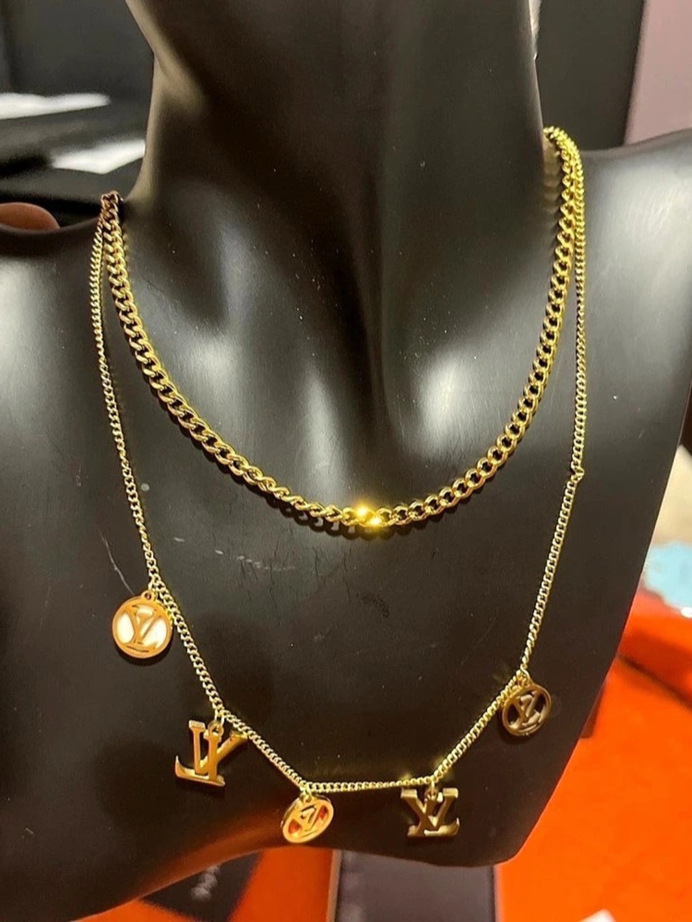 Gold-Tone Charm Necklace Like New